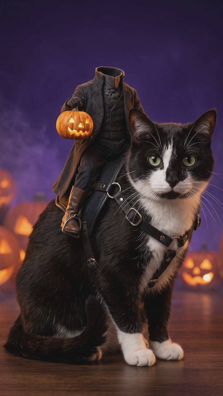 Headless Horseman cat costume video